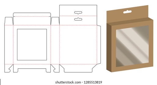 Box packaging die cut template design. 3d mock-up