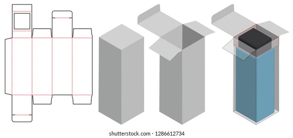 Box packaging die cut template design. 3d mock-up