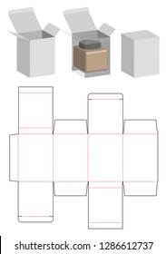 Box packaging die cut template design. 3d mock-up