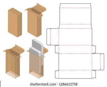 Box packaging die cut template design. 3d mock-up