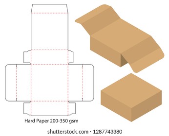 Schachtelverpackungs-Stanzschablone Design. 3D-Modell