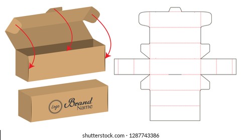 Box packaging die cut template design. 3d mock-up