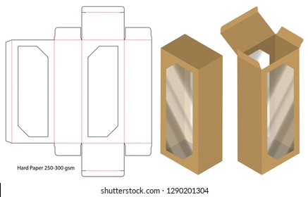 Box packaging die cut template design. 3d mock-up