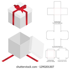 Box packaging die cut template design. 3d mock-up