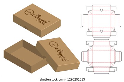 Box packaging die cut template design. 3d mock-up