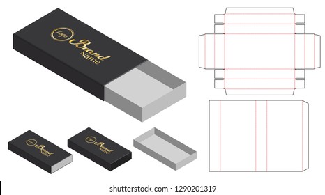 Box packaging die cut template design. 3d mock-up