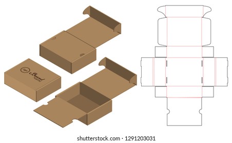 Box packaging die cut template design. 3d mock-up