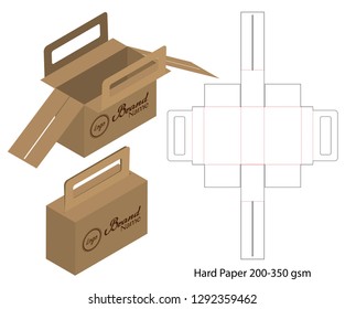 Box packaging die cut template design. 3d mock-up
