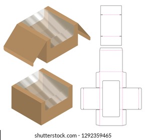 Box packaging die cut template design. 3d mock-up