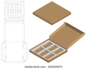 Box packaging die cut template design. 3d mock-up