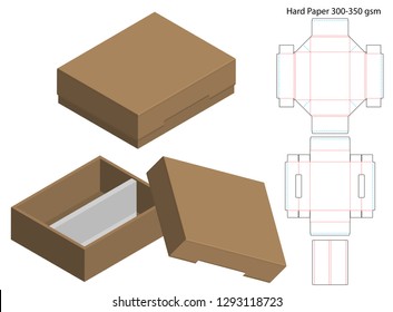 Box packaging die cut template design. 3d mock-up