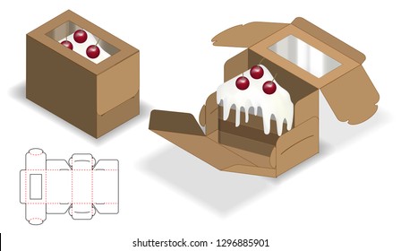 Box packaging die cut template design. 3d mock-up
