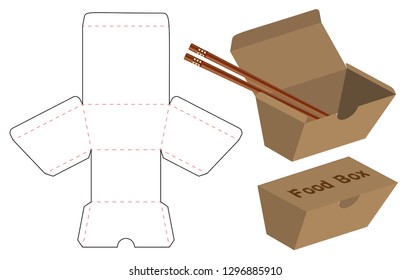 Box packaging die cut template design. 3d mock-up