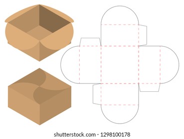 Box packaging die cut template design. 3d mock-up