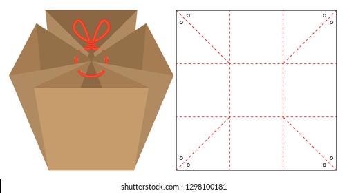 Box packaging die cut template design. 3d mock-up