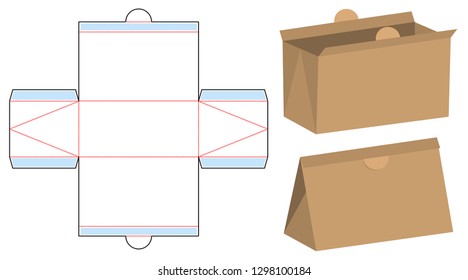 Box packaging die cut template design. 3d mock-up