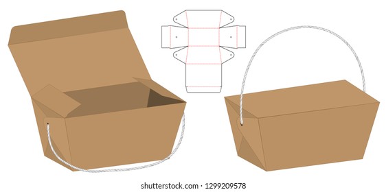 Box packaging die cut template design. 3d mock-up