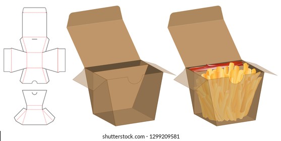 Box packaging die cut template design. 3d mock-up