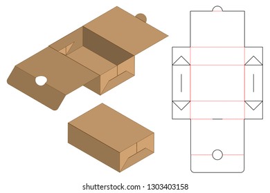 Box packaging die cut template design. 3d mock-up