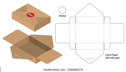 Box packaging die cut template design. 3d mock-up