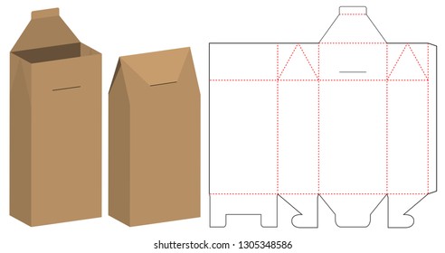 Box packaging die cut template design. 3d mock-up