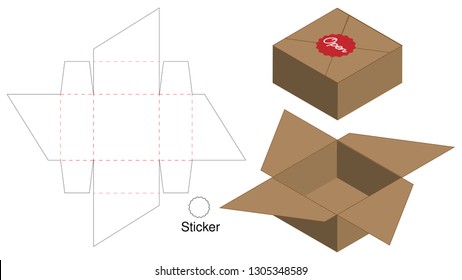 Box packaging die cut template design. 3d mock-up