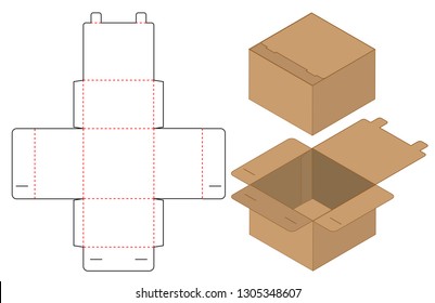 Box packaging die cut template design. 3d mock-up