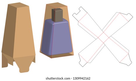 Box packaging die cut template design. 3d mock-up
