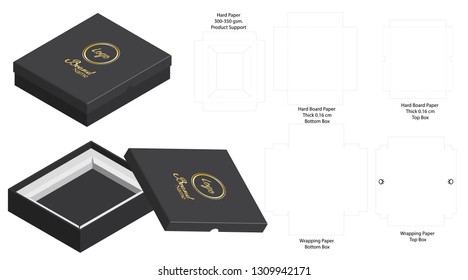 Box packaging die cut template design. 3d mock-up