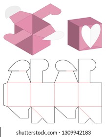Box packaging die cut template design. 3d mock-up