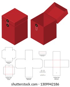 Box packaging die cut template design. 3d mock-up