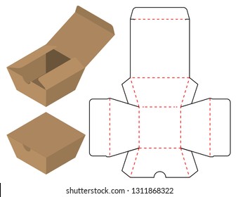 Box packaging die cut template design. 3d mock-up