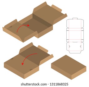 Box packaging die cut template design. 3d mock-up