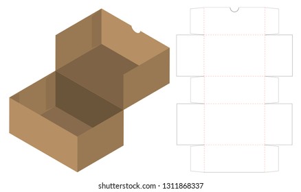 Box packaging die cut template design. 3d mock-up