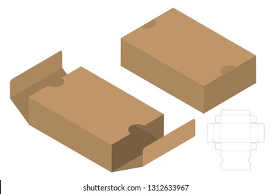 Box packaging die cut template design. 3d mock-up