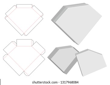 Box packaging die cut template design. 3d mock-up