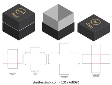 Box packaging die cut template design. 3d mock-up
