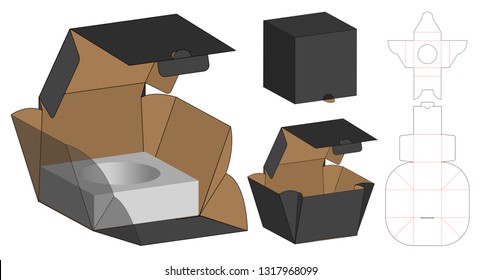 Box packaging die cut template design. 3d mock-up