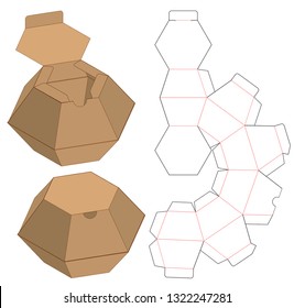 Box packaging die cut template design. 3d mock-up