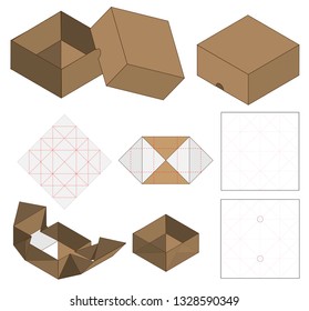 Box packaging die cut template design. 3d mock-up