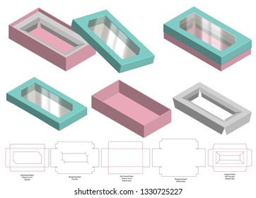 Box packaging die cut template design. 3d mock-up