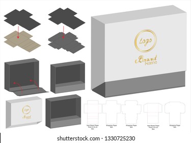 Box packaging die cut template design. 3d mock-up