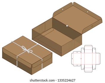 Box packaging die cut template design. 3d mock-up