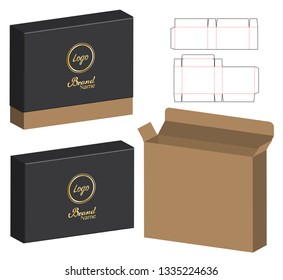 Box packaging die cut template design. 3d mock-up