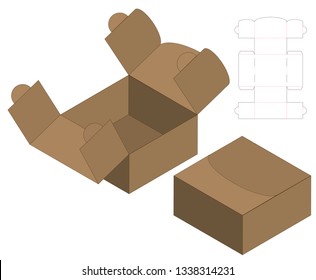 Box packaging die cut template design. 3d mock-up