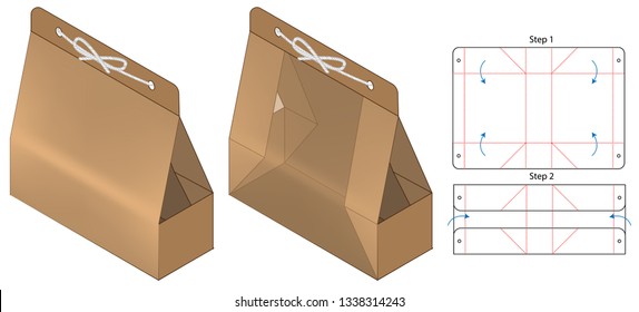 Box packaging die cut template design. 3d mock-up