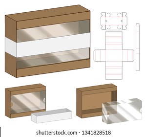 Box packaging die cut template design. 3d mock-up