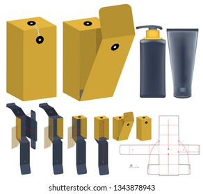 Box packaging die cut template design. 3d mock-up