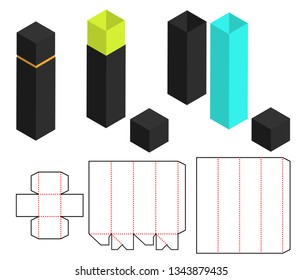 Box packaging die cut template design. 3d mock-up