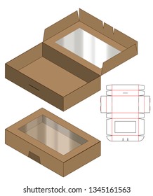 Box packaging die cut template design. 3d mock-up